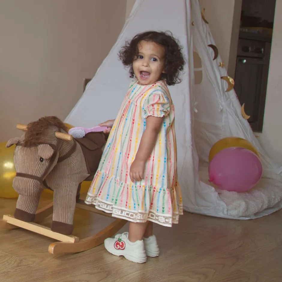 Gucci Ivory Leather Rhyton Trainers Clearance