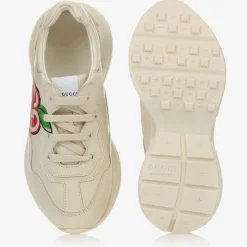 Gucci Ivory Leather Rhyton Trainers Clearance