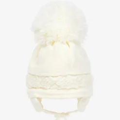 Sätila of Sweden Ivory Malva Knitted Giant Pom-Pom Beanie Sale