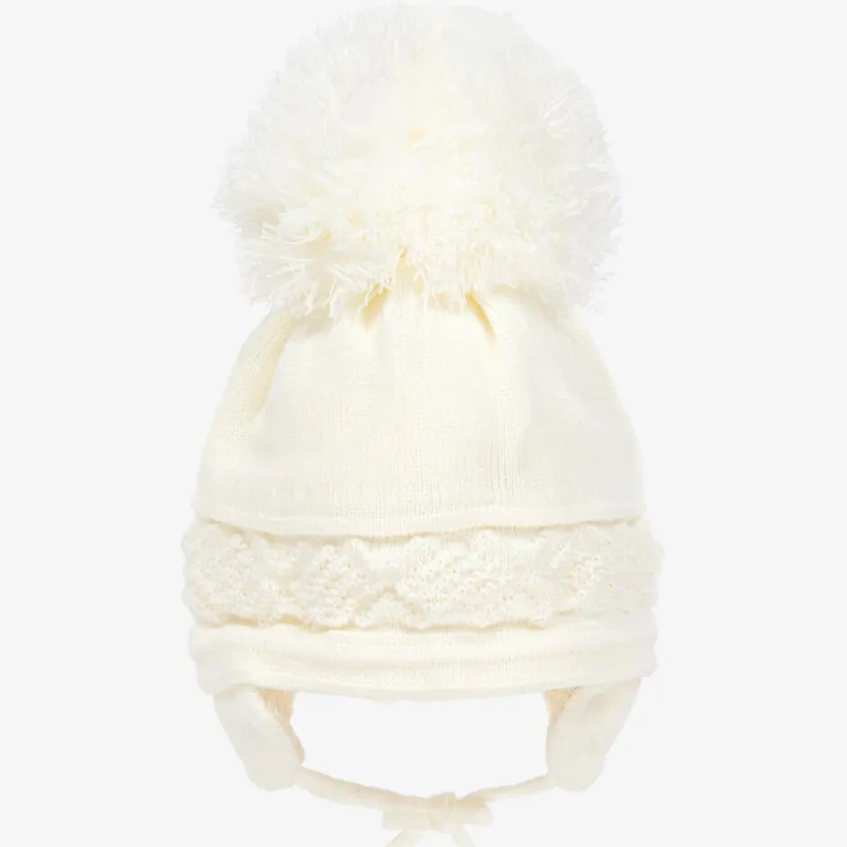 Sätila of Sweden Ivory Malva Knitted Giant Pom-Pom Beanie Sale