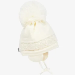 Sätila of Sweden Ivory Malva Knitted Giant Pom-Pom Beanie Sale