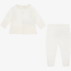 Paz Rodríguez Ivory Merino Wool Knitted 2 Piece Babygrow New