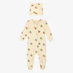 The Bonniemob Ivory Organic Cotton Babygrow & Hat Set Best