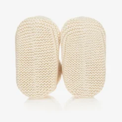 NaturaPura Ivory Organic Cotton Knit Booties New