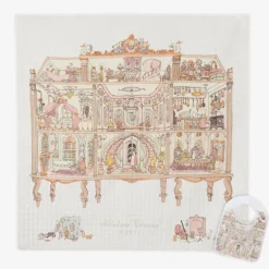 Atelier Choux Paris Ivory Organic Cotton Swaddle & Bib Set Hot