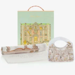 Atelier Choux Paris Ivory Organic Cotton Swaddle & Bib Set Hot