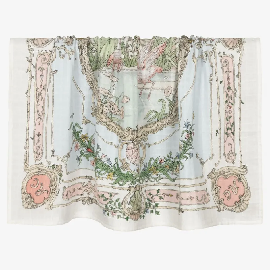 Atelier Choux Paris Ivory Organic Cotton Swaddle & Bib Set Discount