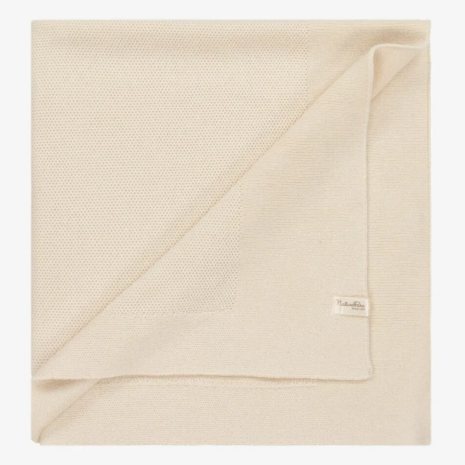 NaturaPura Ivory Organic Cotton-Knit Blanket (100cm) Hot