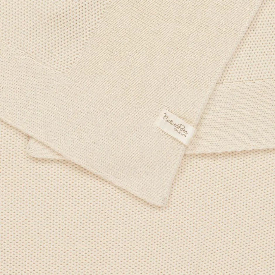 NaturaPura Ivory Organic Cotton-Knit Blanket (100cm) Hot
