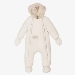 Mayoral Newborn Ivory Padded Bunny Snowsuit Hot