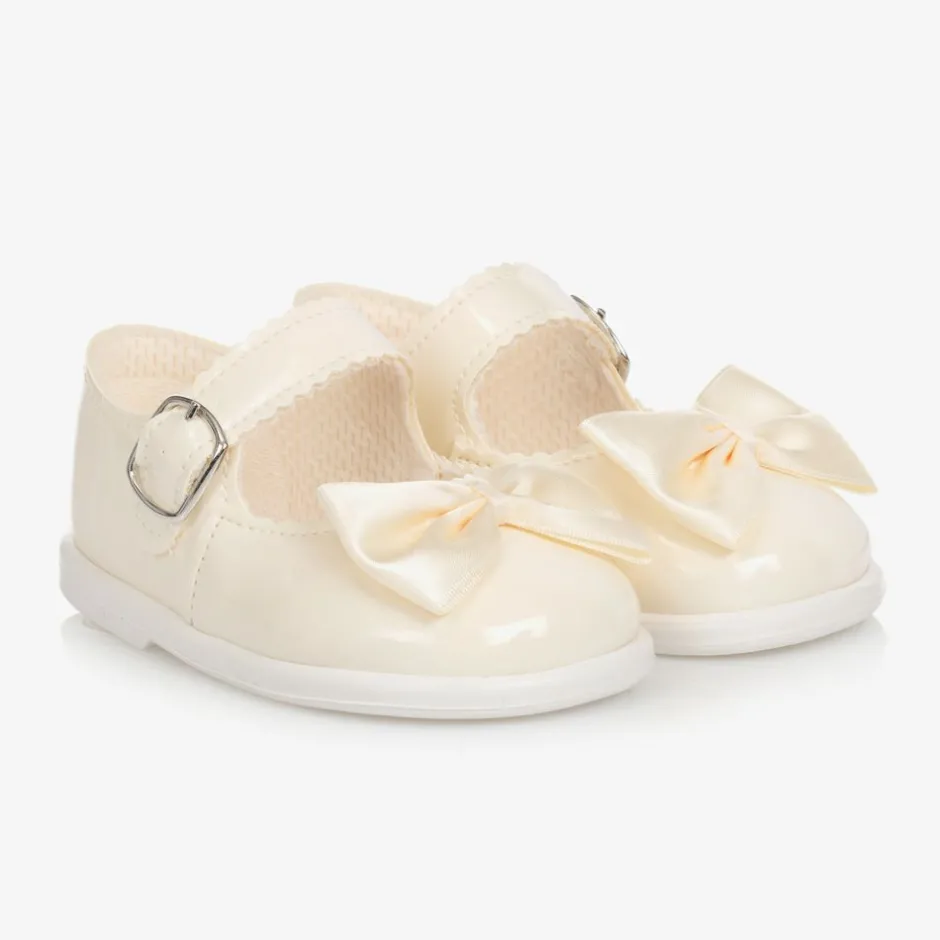 Early Days Ivory Patent Bar Shoes Clearance