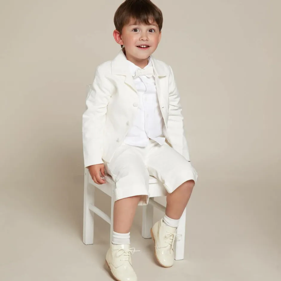 Childrens Classics Ivory Patent Leather Boots New