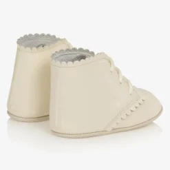 Beatrice amp; George Ivory Patent Leather Pre-Walker Baby Boots Hot