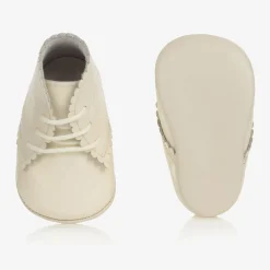 Beatrice amp; George Ivory Patent Leather Pre-Walker Baby Boots Hot