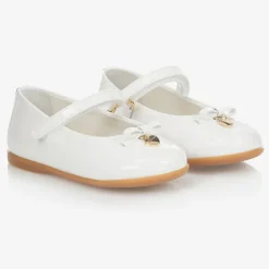 Dolce amp; Gabbana Ivory Patent Leather Shoes New