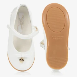 Dolce amp; Gabbana Ivory Patent Leather Shoes New