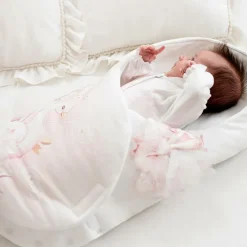 Sofija Ivory Peacock Print Cotton Baby Nest (66cm) Outlet