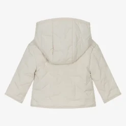 Emporio Armani Ivory Quilted Eagle Logo Baby Jacket Outlet