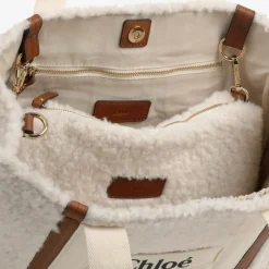 Chloé Ivory Sherpa Fleece Changing Bag (41cm) New