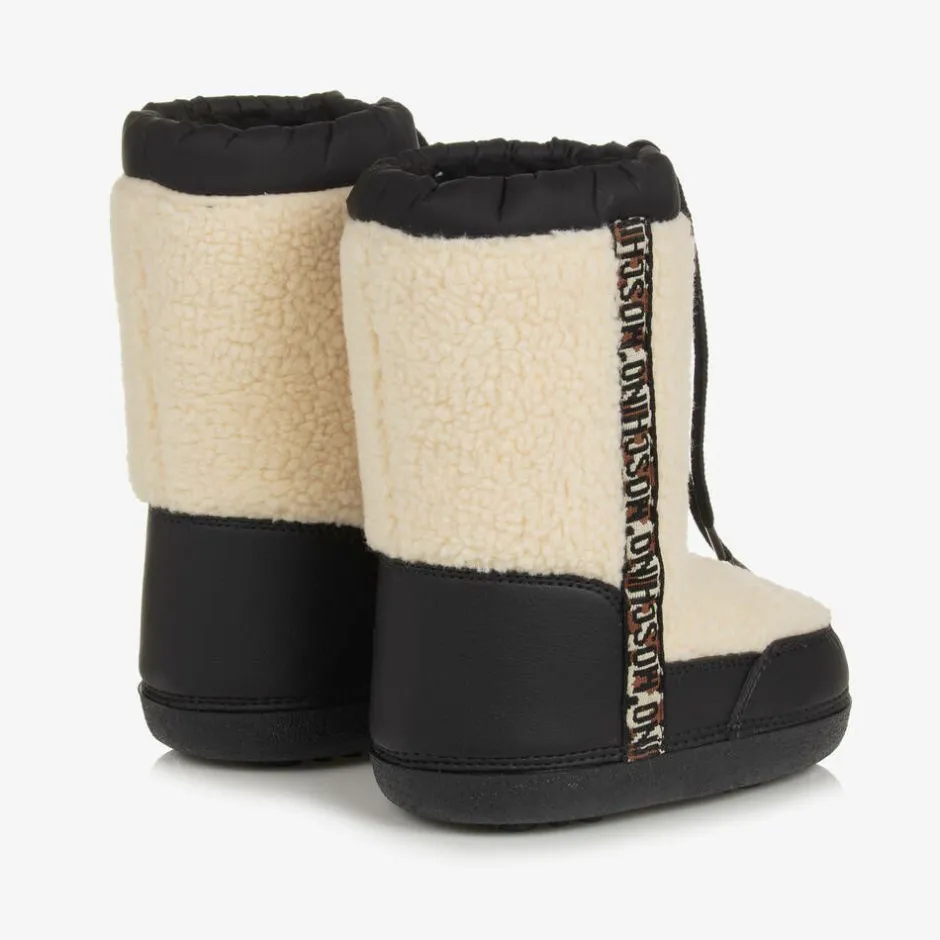 Moschino Ivory Sherpa Fleece Snow Boots Online