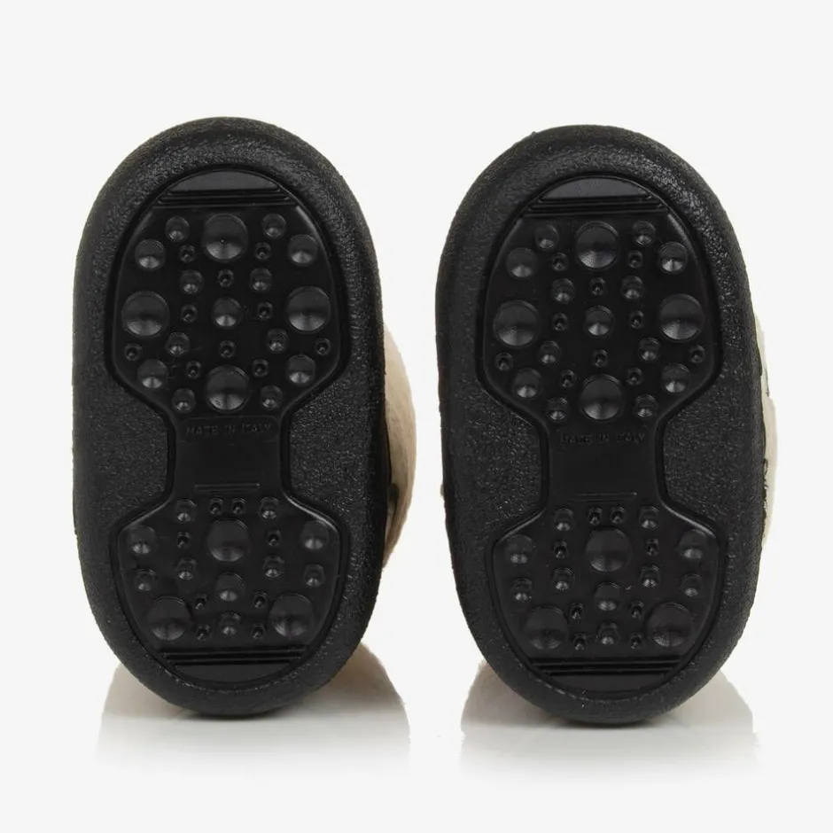 Moschino Ivory Sherpa Fleece Snow Boots Online