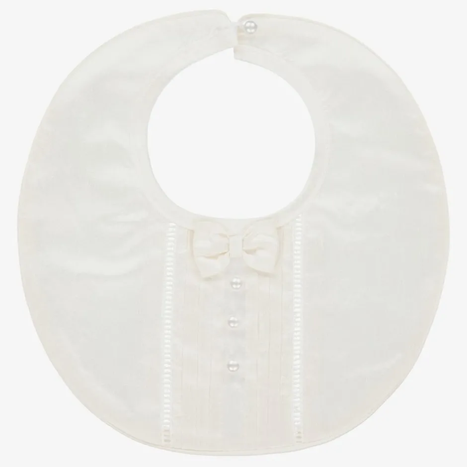Sarah Louise Ivory Silk Baby Bib Online