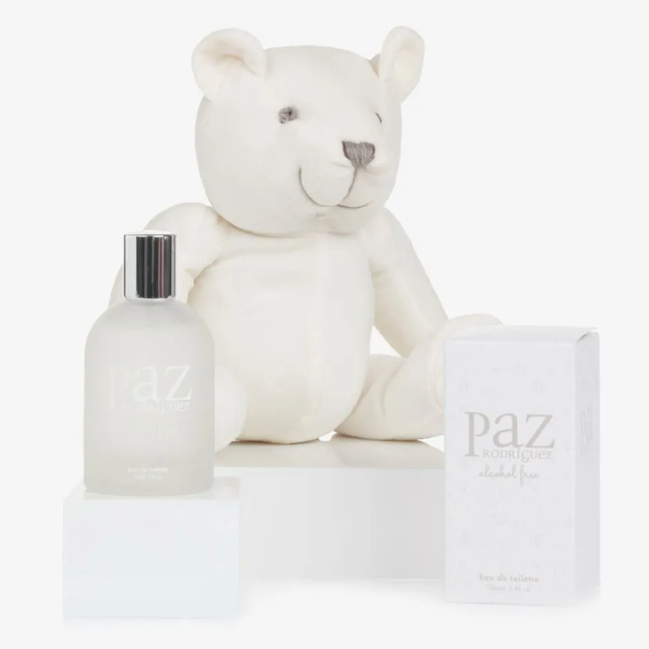 Paz Rodríguez Ivory Teddy Bear & Eau de Toilette Baby Gift Set New
