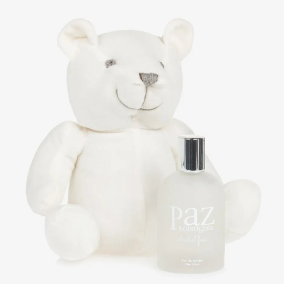 Paz Rodríguez Ivory Teddy Bear & Eau de Toilette Baby Gift Set New