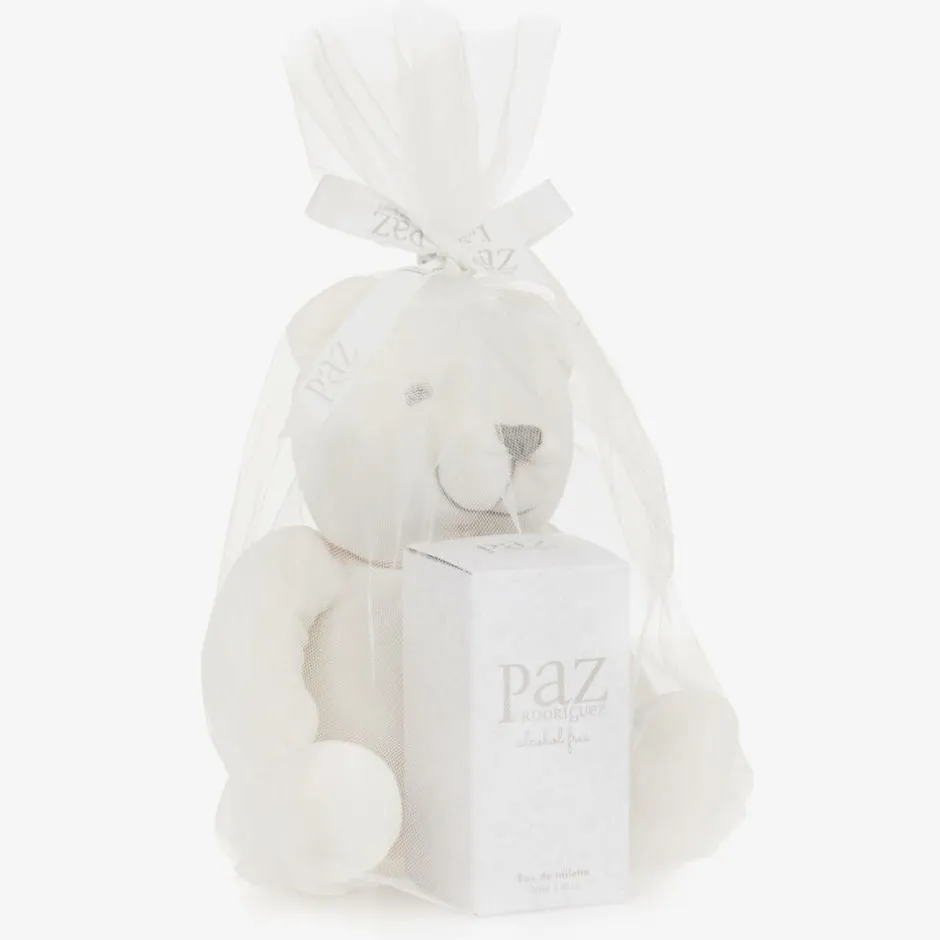 Paz Rodríguez Ivory Teddy Bear & Eau de Toilette Baby Gift Set New