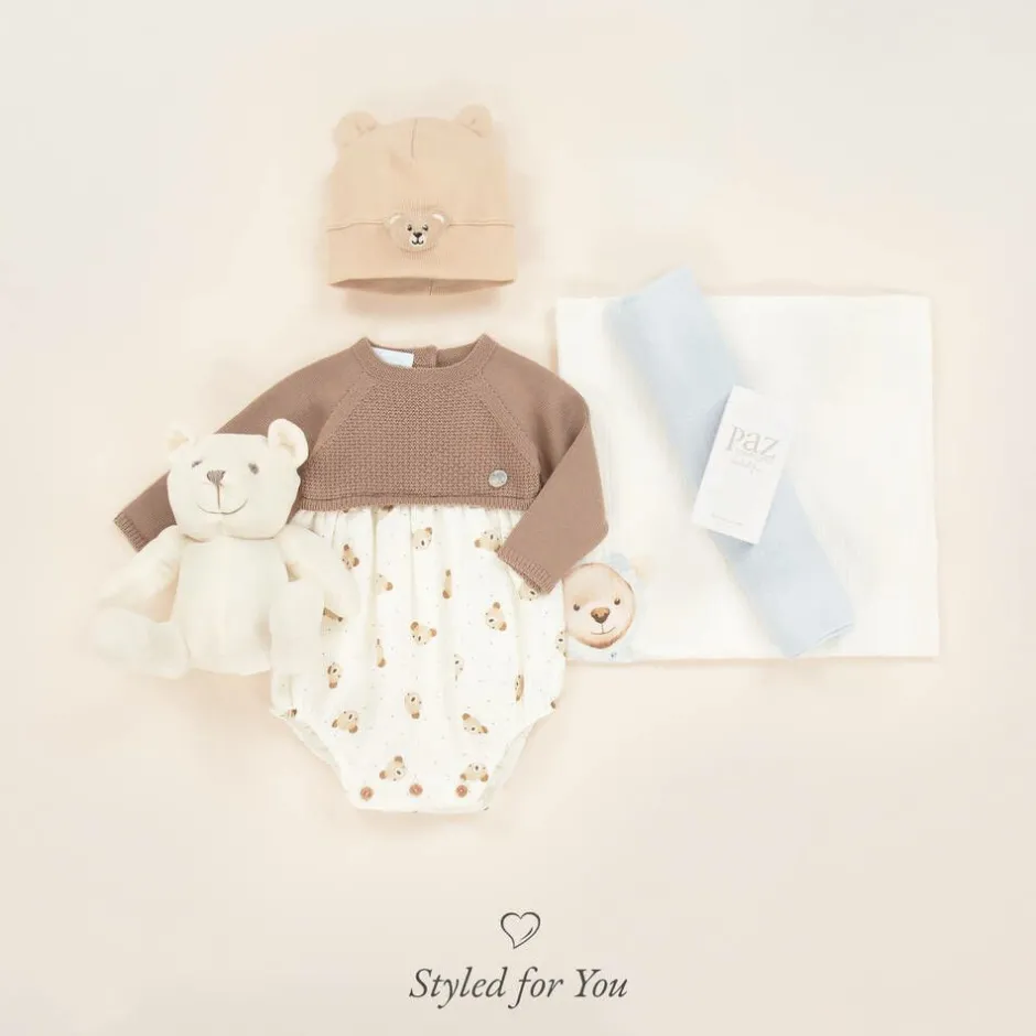 Paz Rodríguez Ivory Teddy Bear & Eau de Toilette Baby Gift Set New
