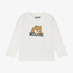Moschino Baby Ivory Teddy Bear Cotton Top Discount