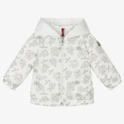 Moncler Enfant Ivory Teddy Bear Hooded Fynn Jacket Discount