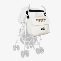 Moschino Baby Ivory Teddy Bear Logo Cotton Changing Bag (39cm)