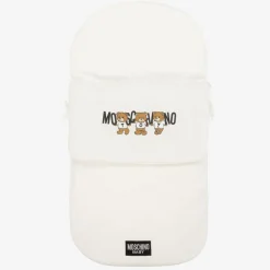 Moschino Baby Ivory Teddy Bear Logo Cotton Baby Nest (80cm) Discount