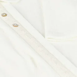 Paz Rodríguez Ivory Velour Babysuit Set