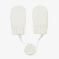 Jamiks Ivory Wool & Cashmere Baby Mittens Online
