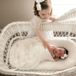 G.H.Hurt amp; Son Ivory Wool Baby Shawl (130cm)