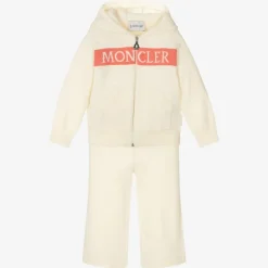 Moncler Enfant Ivory Wool Knit Tracksuit Outlet