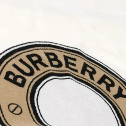 Burberry Ivory Wool Logo Blanket (97cm) New