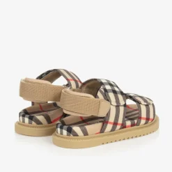 Burberry Junior Archive Beige Check Sandals Discount