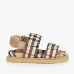 Burberry Junior Archive Beige Check Sandals Discount