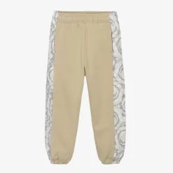 Versace Junior Boys Beige Cotton Barocco Joggers Sale