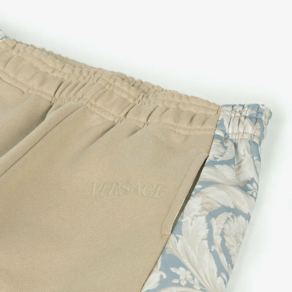 Versace Junior Boys Beige Cotton Barocco Joggers Sale