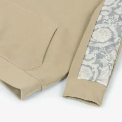 Versace Junior Boys Beige Cotton Barocco Hoodie Outlet