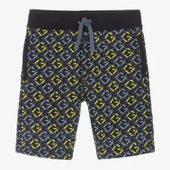 Guess Junior Boys Blue Cotton Jersey Logo Shorts New
