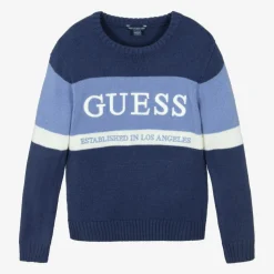 Guess Junior Boys Blue Knitted Jumper Online