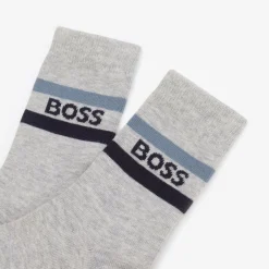 BOSS Junior Boys Navy Blue & Grey Socks (3 Pack) Hot