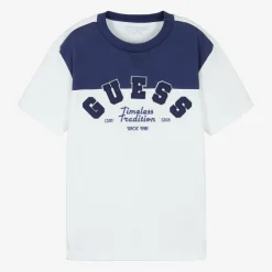 Guess Junior Boys White Cotton T-Shirt Best
