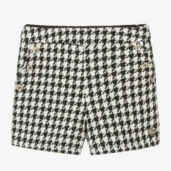 Guess Junior Girls Black & White Houndstooth Shorts Online