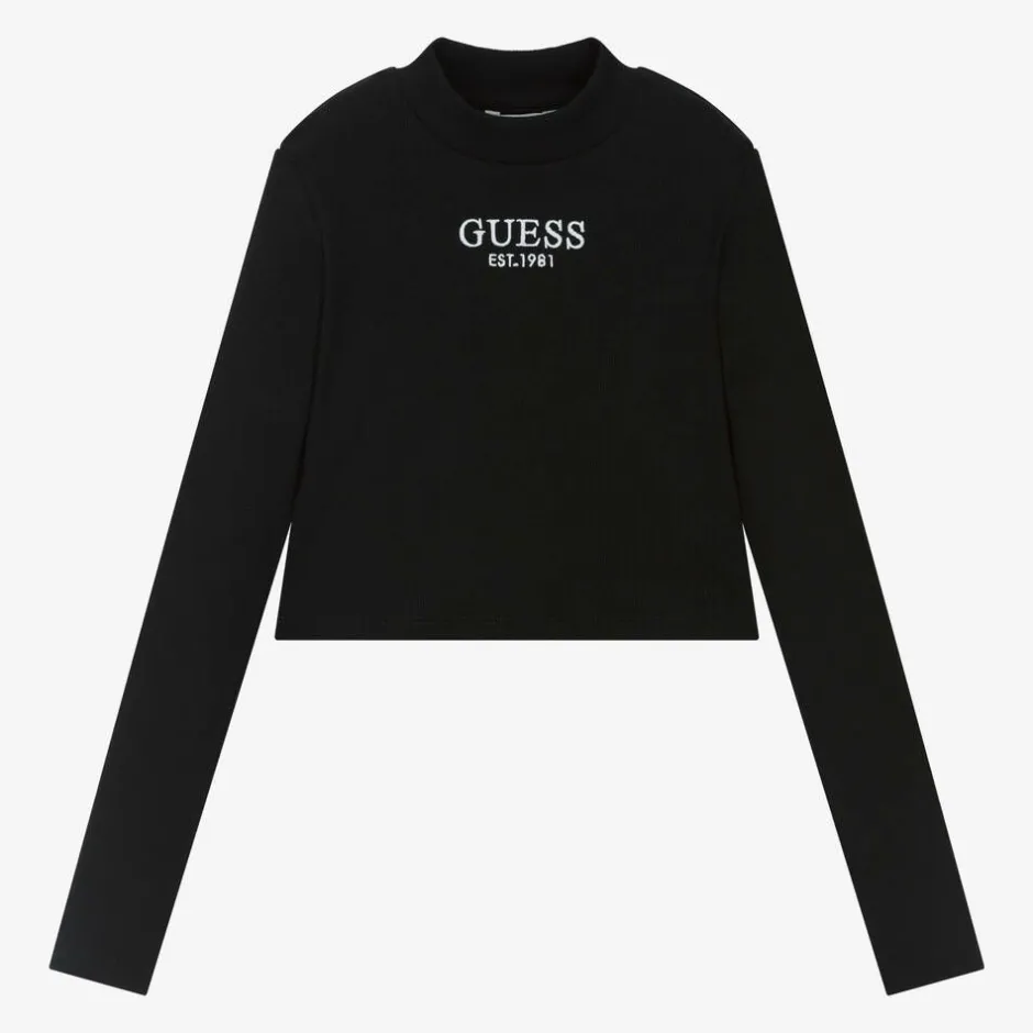 Guess Junior Girls Black Cotton Top Hot